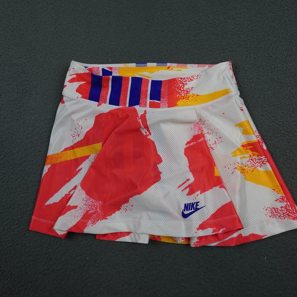 Nike Challenge Court Tennis Skirt Womens XS White Multicolor Dri-FIT CK8422-101